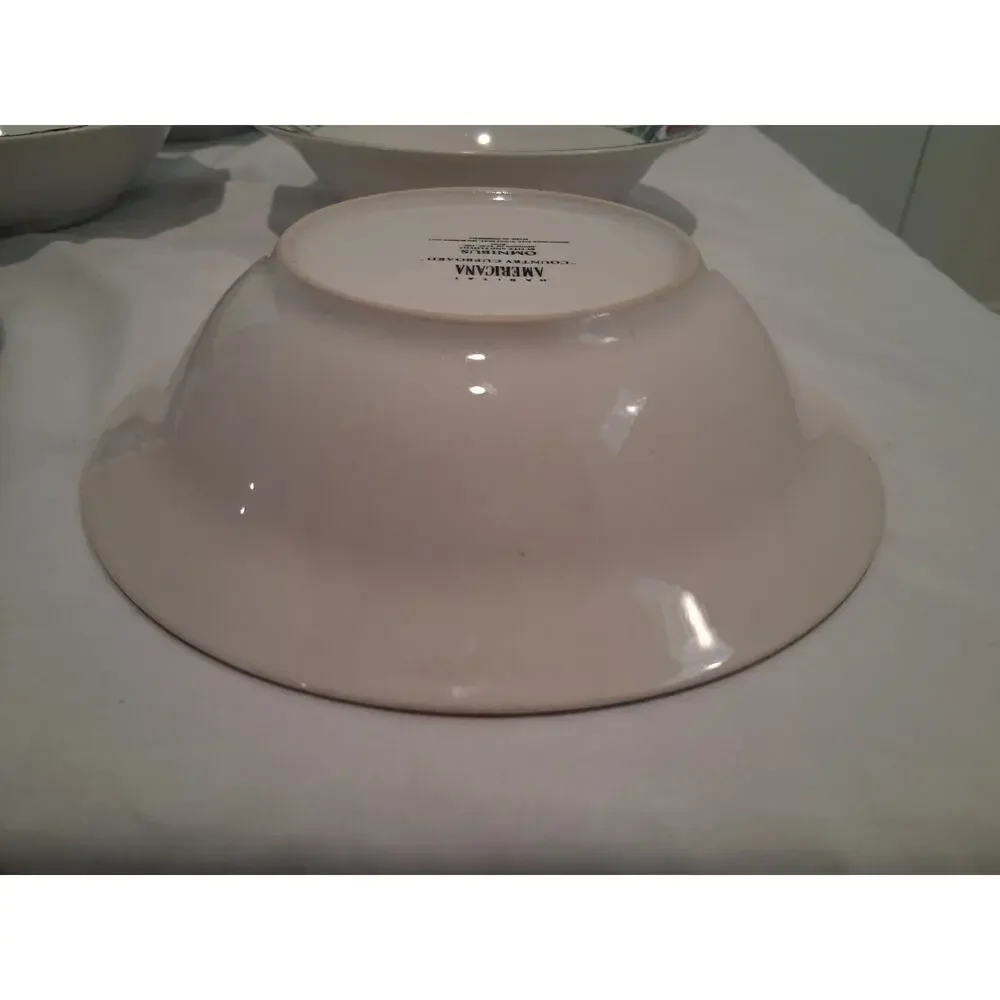 Set of 8 Vintage 1994 Fitz & Floyd Omnibus Habitat Americana Soup Bowls